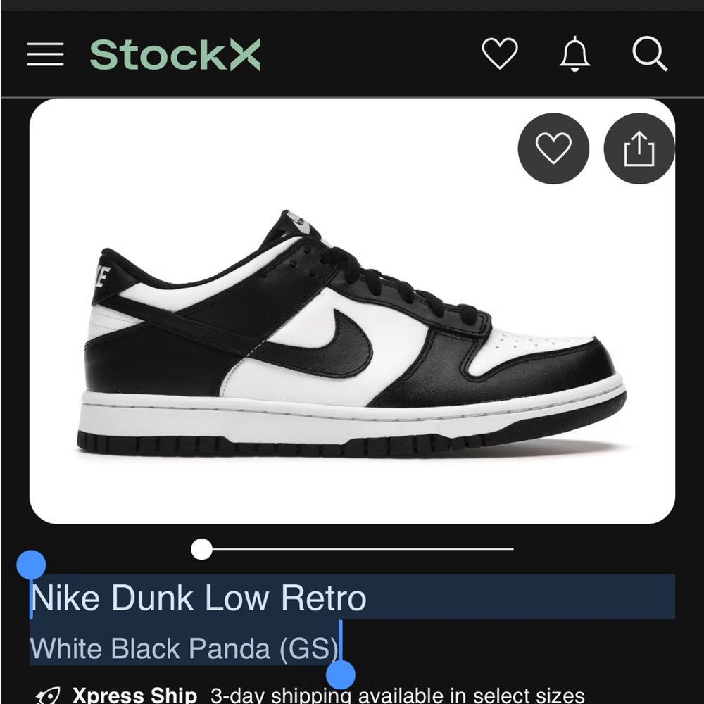 Nike Dunk Low Retro White Black Panda (GS)